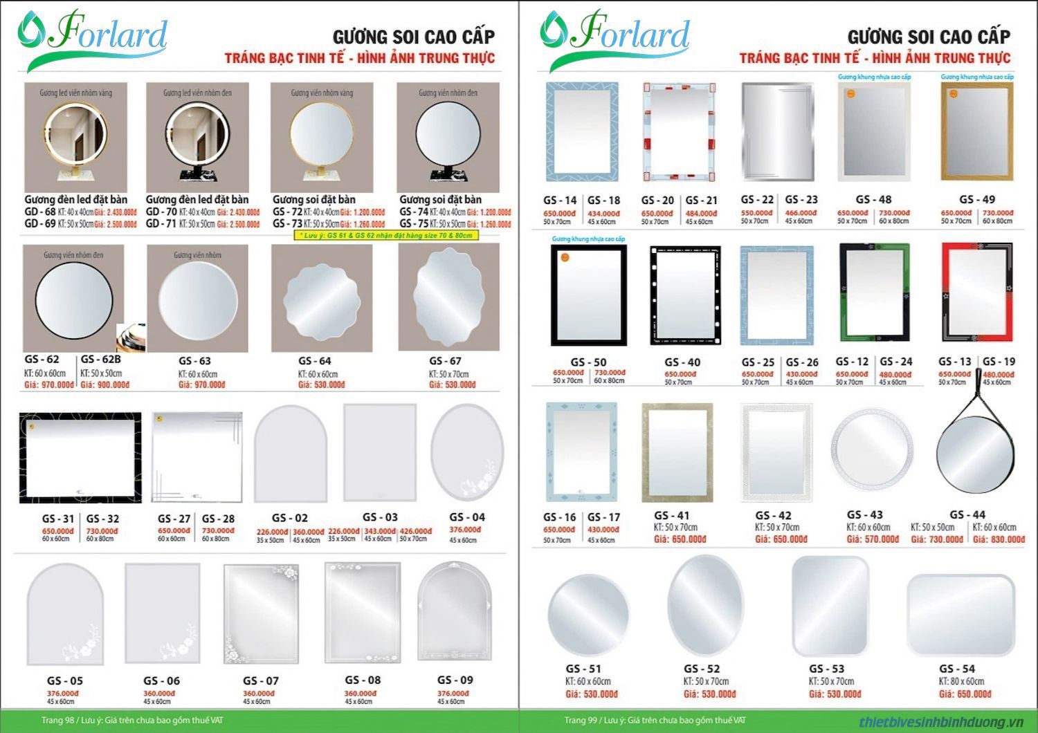 Thiết bị vệ sinh FORLARD Catalogue và Bảng giá mới nhất /Page 49